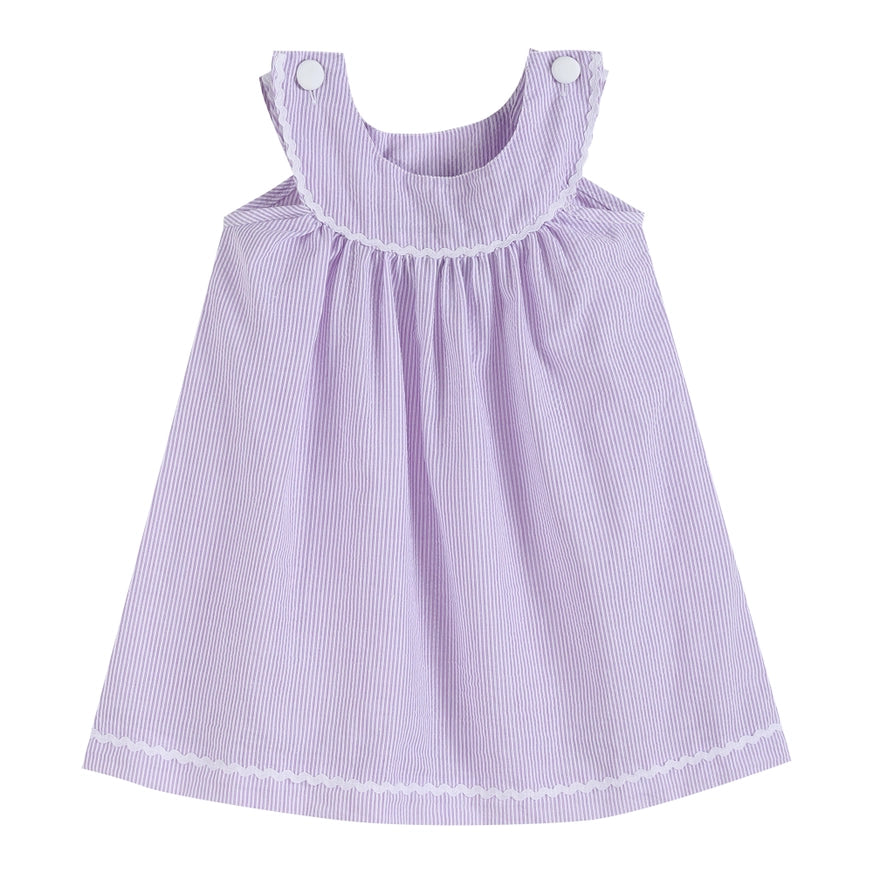 Light Purple Seersucker Yoke Dress